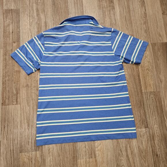 Vtg RHM Classics Striped Polo Men M Blue Green Single Stitch Preppy 70s 80s Golf - Picture 6 of 11